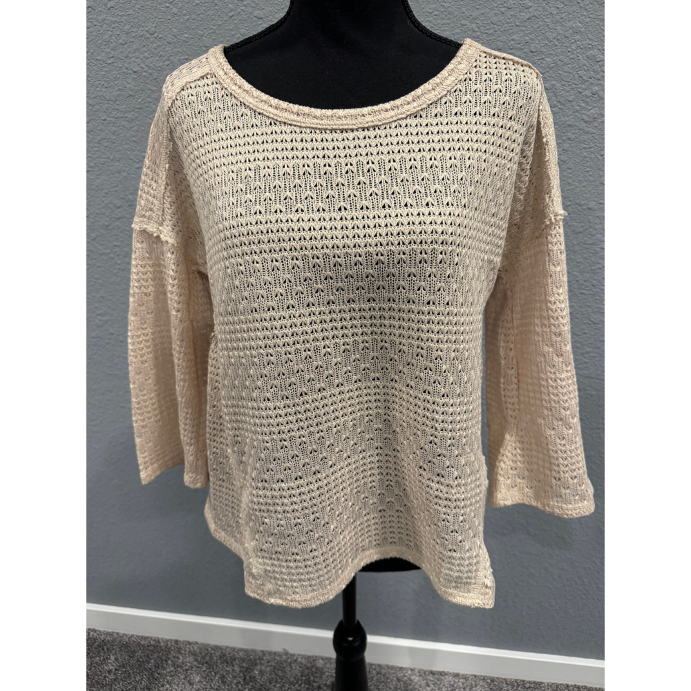 Loveriche Women's Crochet Knit Blouse, Sz M NWT